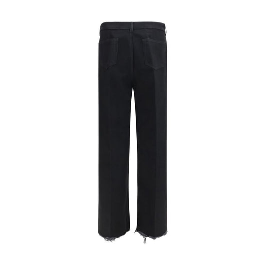 Rick Owens Black Cotton Flared Jeans