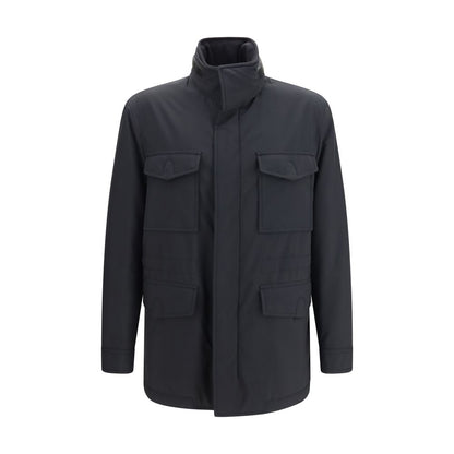 Brioni Blue Wool Oves Aries Full-Length Jacket