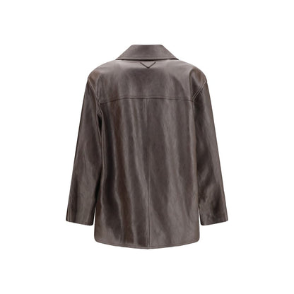 Prada Brown Lamb Leather Leather Jacket