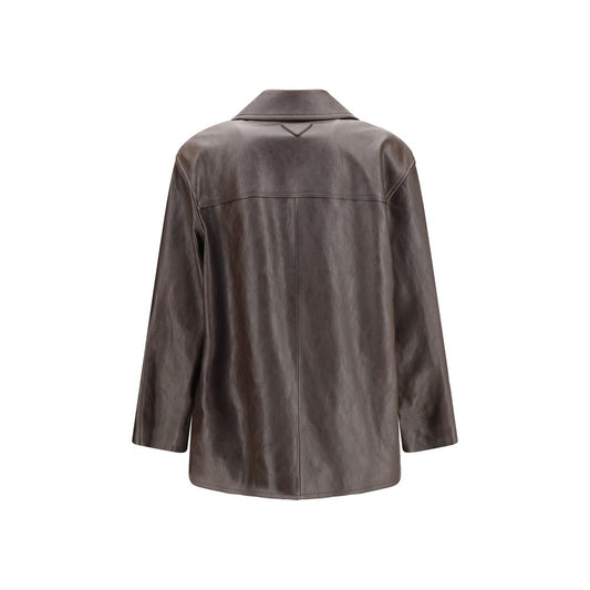 Prada Brown Lamb Leather Leather Jacket