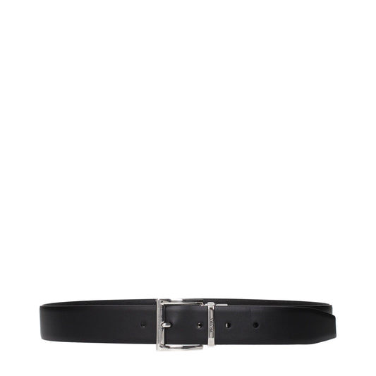 Prada Black Leather Regular Belt