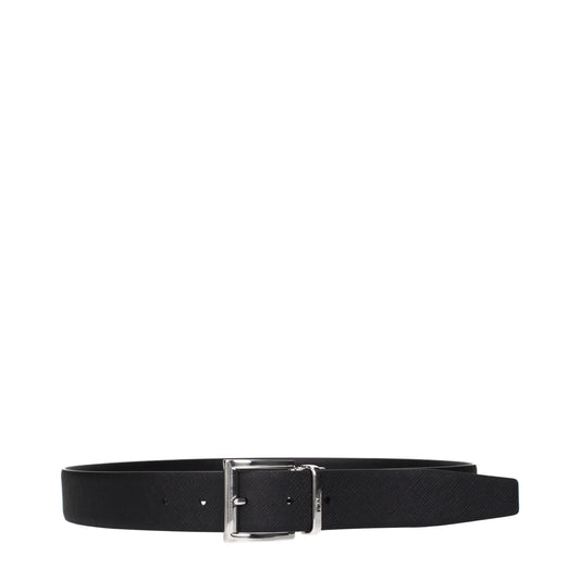 Prada Black Leather Regular Belt