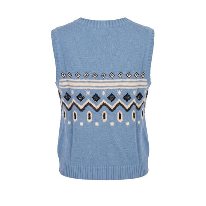 Trussardi Jeans Blue Nylon Women Sweater Vest