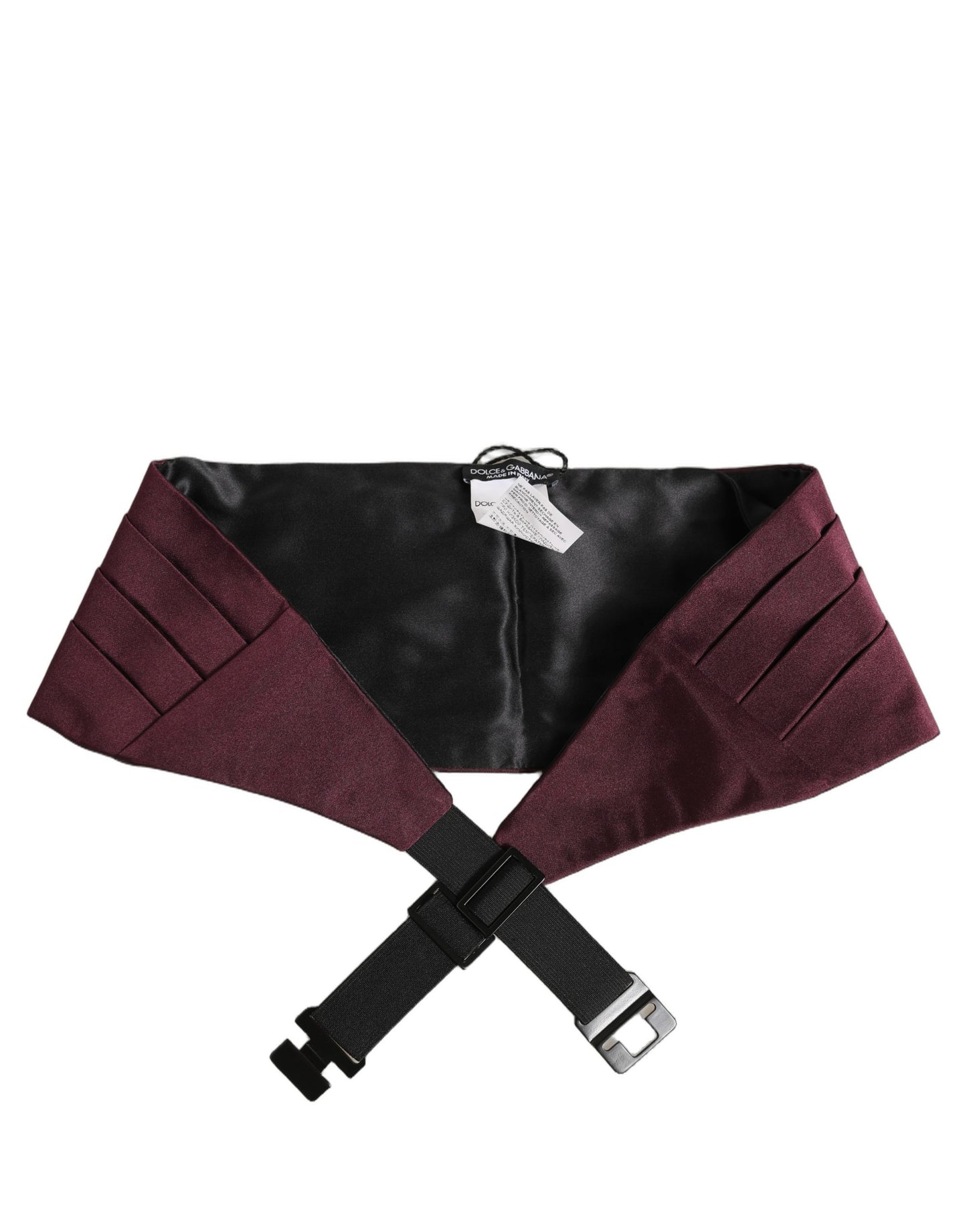 Dolce & Gabbana Maroon Men 100% Silk Belt Waist Cummerbund