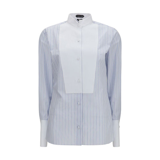 Tom Ford Blue Cotton Pattern Shirt