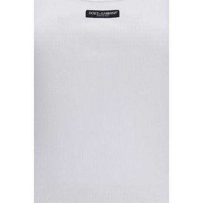 Dolce & Gabbana White Cotton Tank Tops