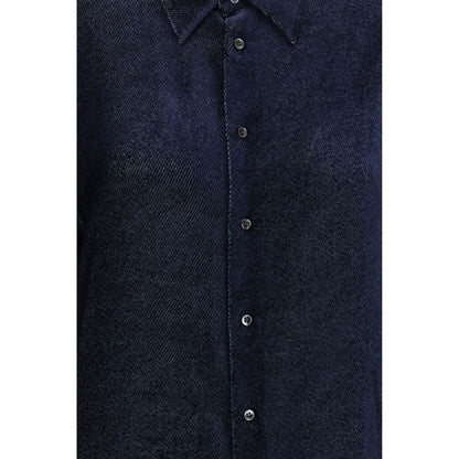 Giorgio Armani Blue Silk Dress Shirt