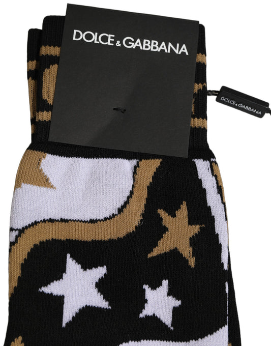 Dolce & Gabbana White Polka Dot Over The Calf Accessory Socks