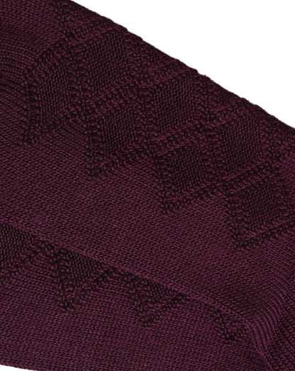Dolce & Gabbana Burgundy Wool Crest Logo Knee High Accessory Socks
