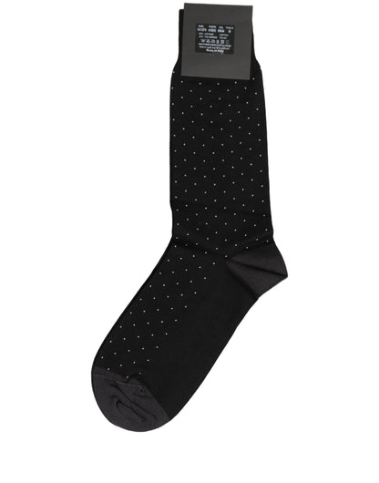 Dolce & Gabbana Men Black Cotton Polka Dot Mid Calf Accessory Socks