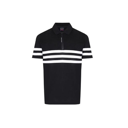 Paul & Shark Black Cotton Polo Shirt