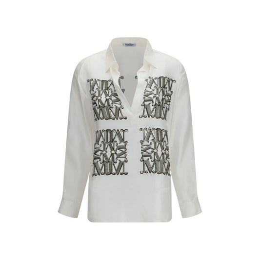 Max Mara White Silk Dress Shirt