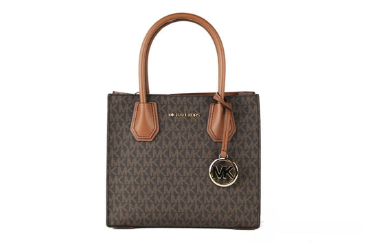 Michael Kors MICHAEL KORS Mercer 35S1GM9M2B Medium Logo And Leather Accordion Crossbody Bag In Brown