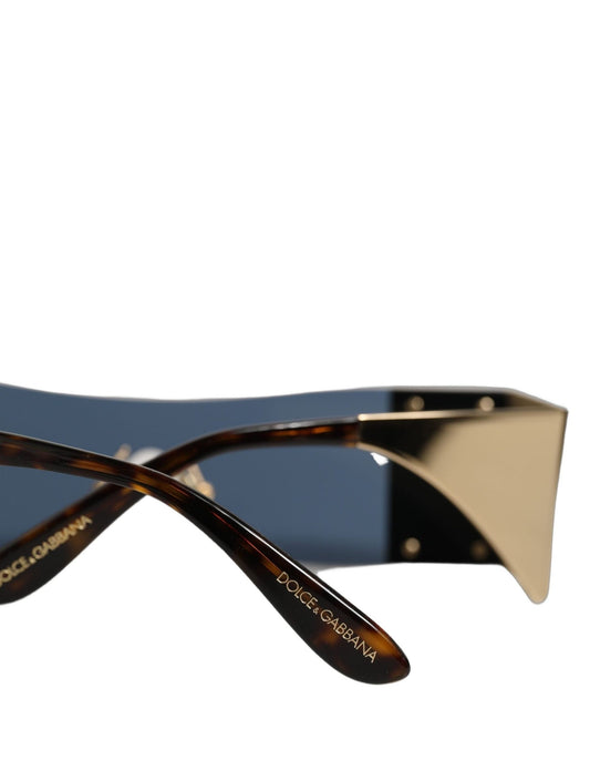 Dolce & Gabbana Gold Metal DG2263 Rectangle Snakeskin Frame Sunglasses