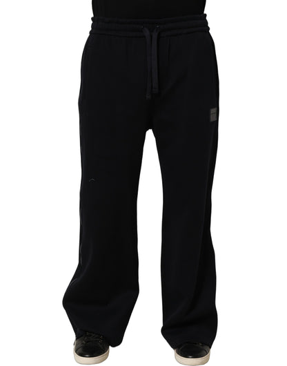 Dolce & Gabbana Dark Blue Relaxed Wide Leg Men Jogger Pants