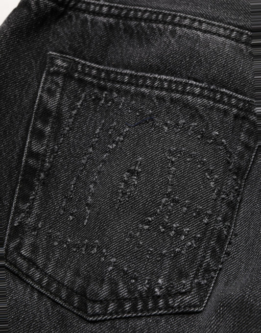 Dolce & Gabbana Dark Gray Cotton WideLeg Oversize Denim Jeans
