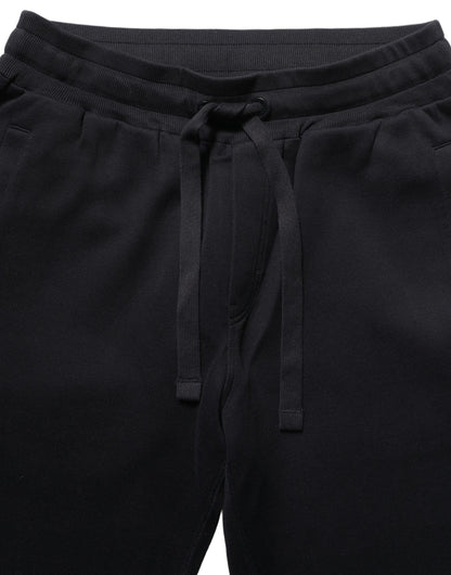 Dolce & Gabbana Blue Cotton Drawstring Jogger Trouser Pants