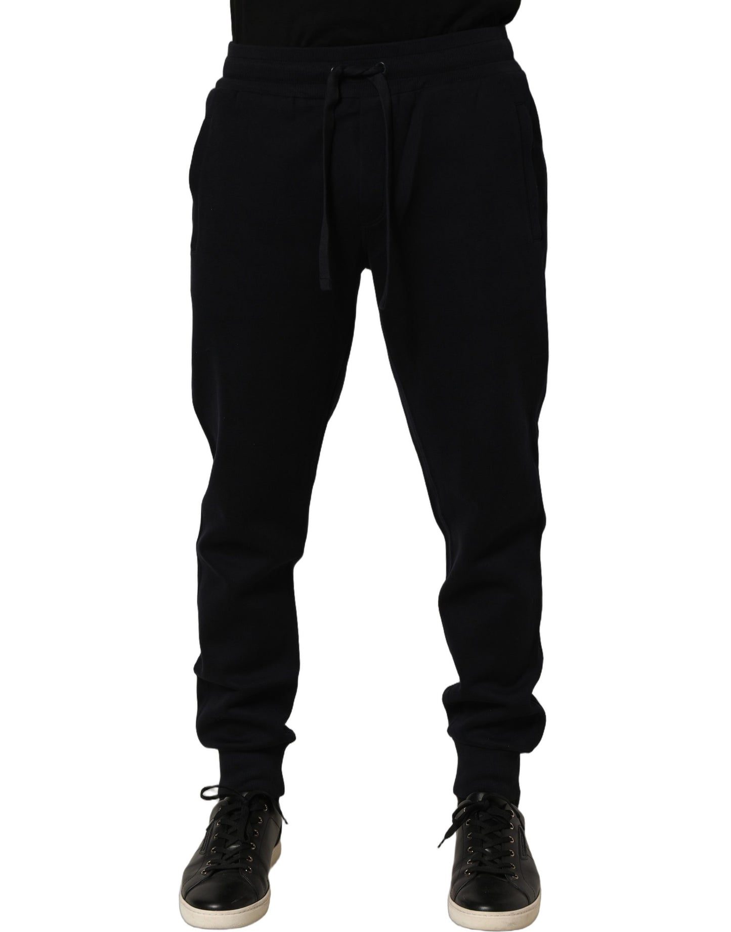 Dolce & Gabbana Blue Cotton Drawstring Jogger Trouser Pants