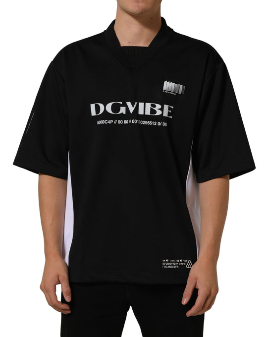 Dolce & Gabbana Black Polyester DGVIB3 Oversized Jersey T-shirt