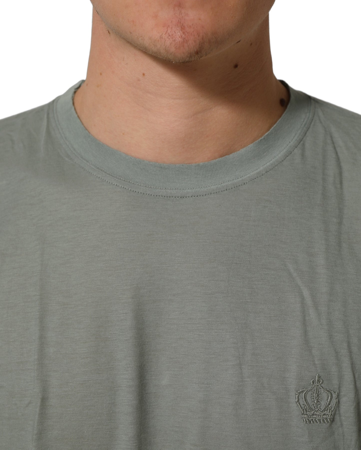 Dolce & Gabbana Green Cotton Short Sleeve Crew Neck T-shirt