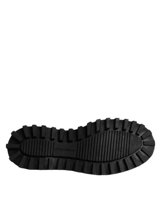 Dolce & Gabbana Black Calf Leather Hi-Trekking Derby Shoes