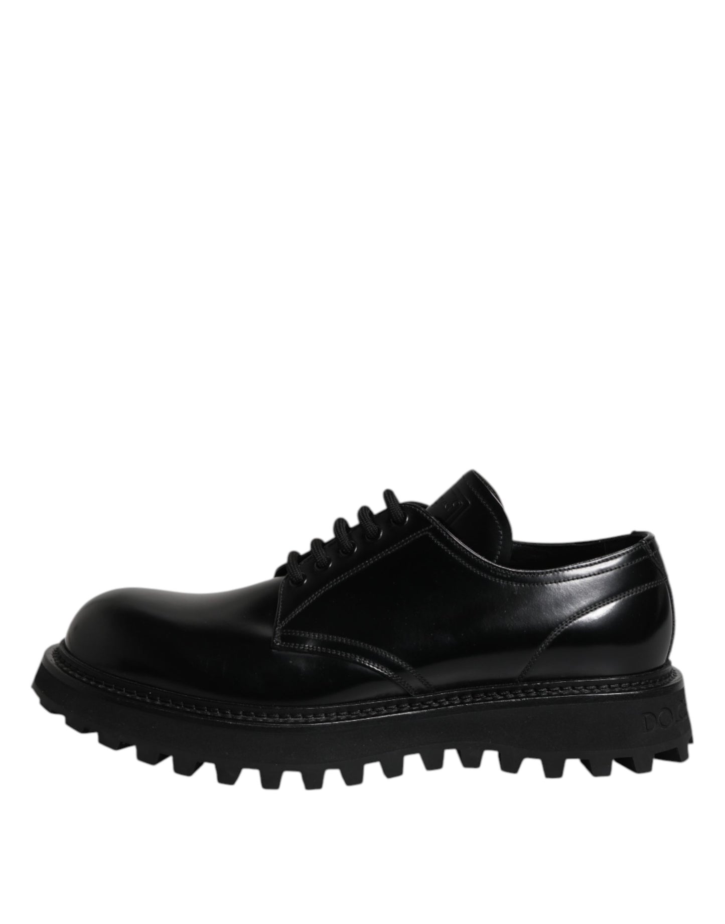 Dolce & Gabbana Black Calf Leather Hi-Trekking Derby Shoes