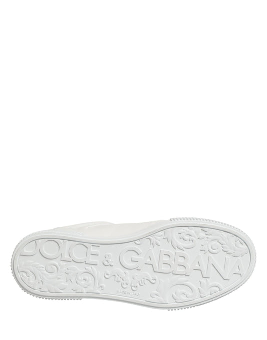 Dolce & Gabbana White Miami Leather Low Top Men Sneakers Shoes