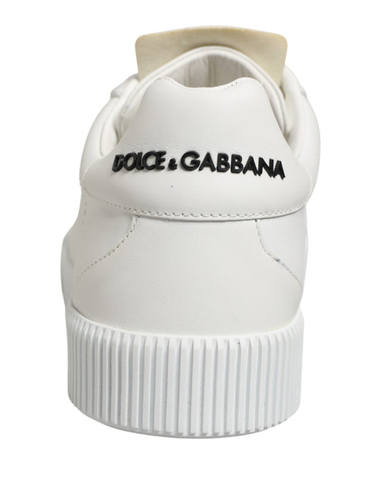 Dolce & Gabbana White Miami Leather Low Top Men Sneakers Shoes