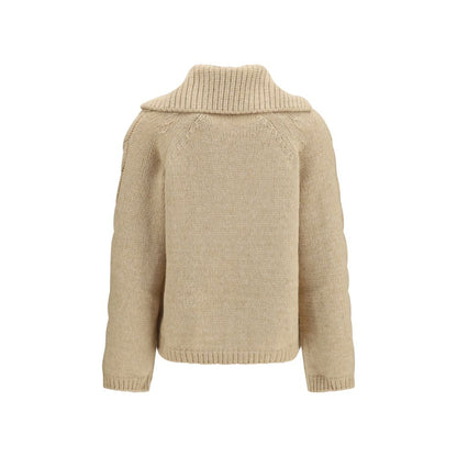 Moncler Beige Alpaca Vicugna Pacos Cardigan