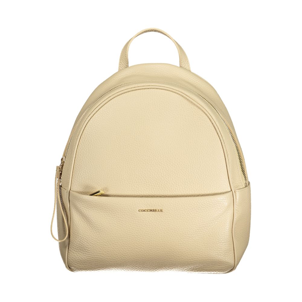 Coccinelle Beige Leather Womens Backpack