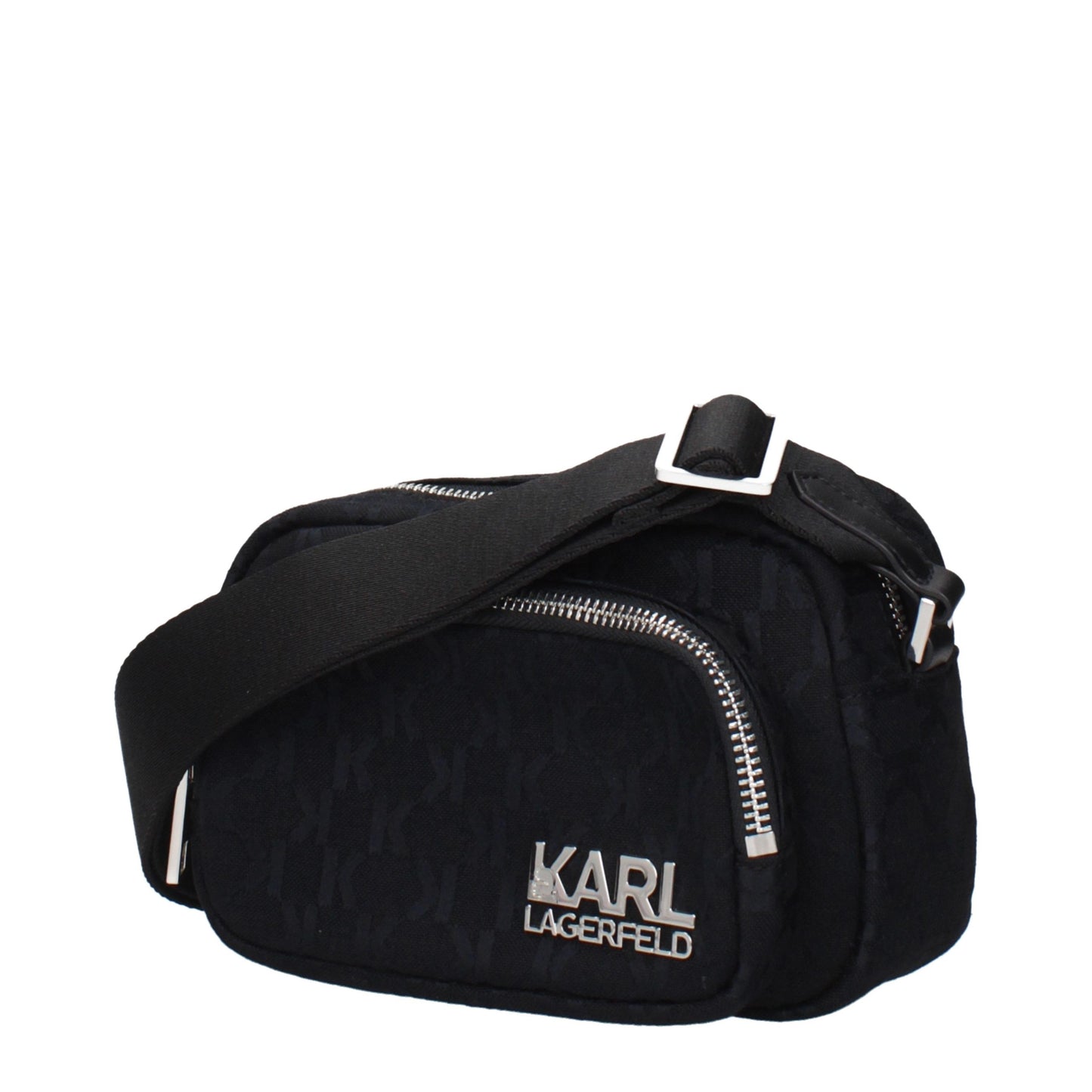 Karl Lagerfeld Black Fabric Crossbody Bag