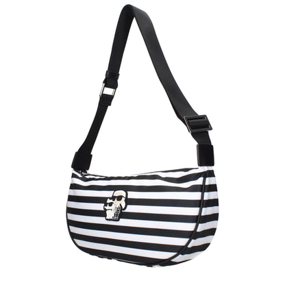 Karl Lagerfeld Black Fabric Crossbody Bag