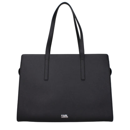 Karl Lagerfeld Black Leather Shoulder Bag
