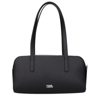 Karl Lagerfeld Black Leather Shoulder Bag