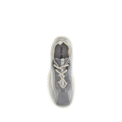 Miu Miu Gray Recycled Polyamide Chunky Sneakers