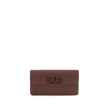 Valentino Garavani Brown Calf Leather Bos Taurus Wallet