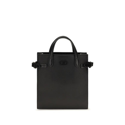 Valentino Garavani Black Calf Leather Bos Taurus Handbag