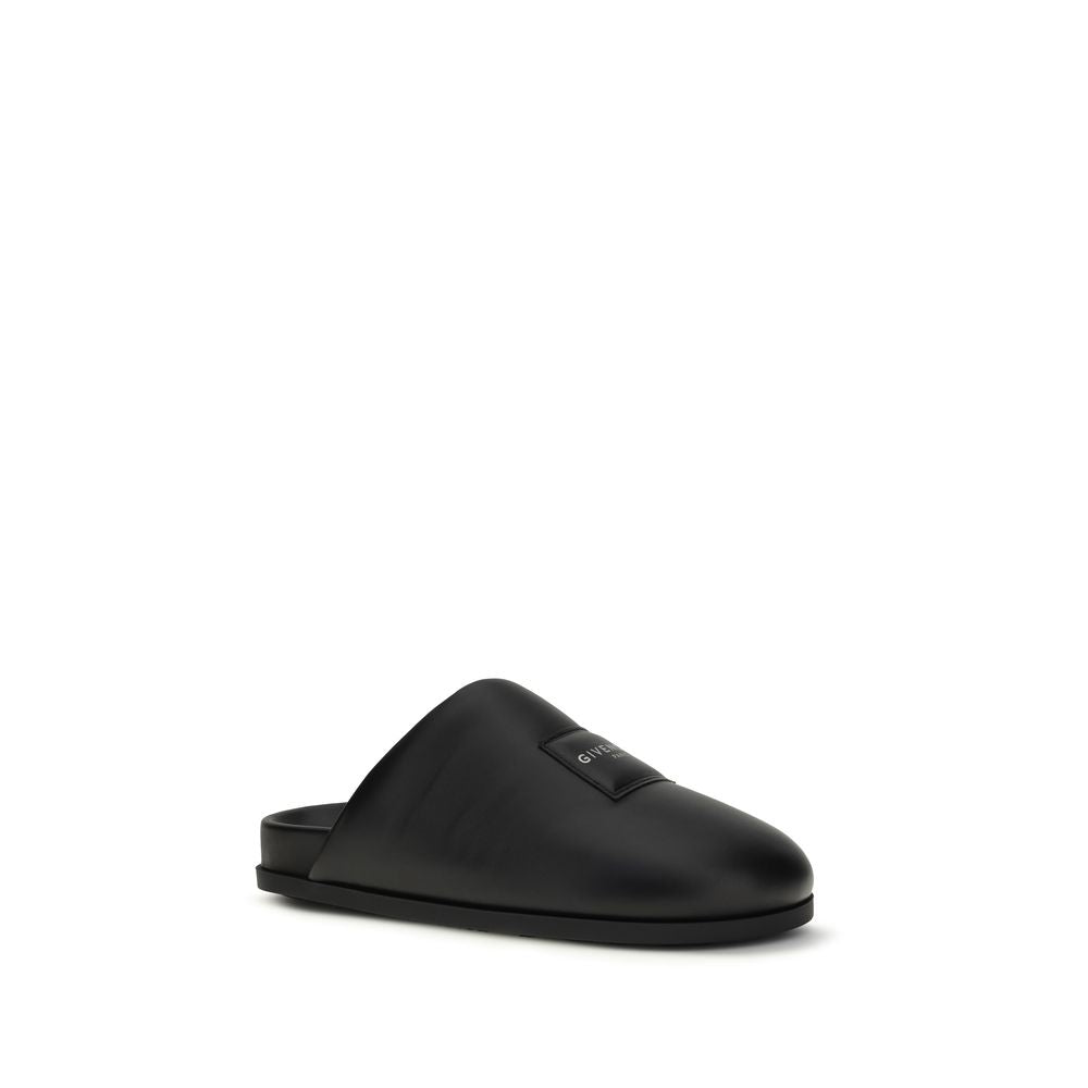 Givenchy Black Calf Leather Bos Taurus Mules