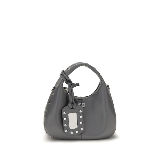 Ganni Gray Recycled Leather Handbag