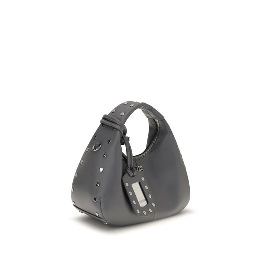 Ganni Gray Recycled Leather Handbag