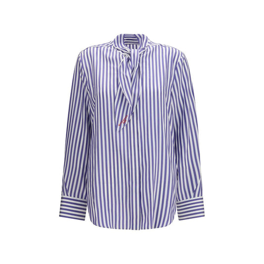 Givenchy Blue Silk Pattern Shirt