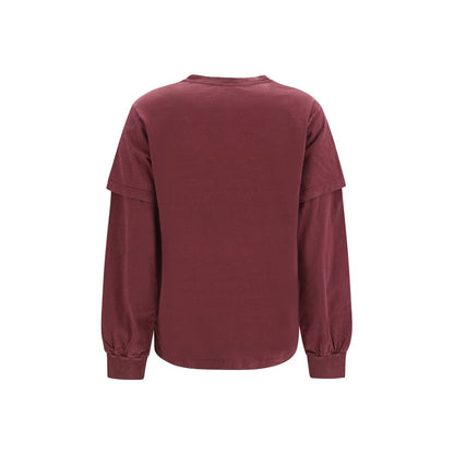 Ganni Bordeaux Cotton Sweatshirt