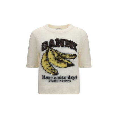 Ganni Beige Alpaca Vicugna Pacos T-Shirt