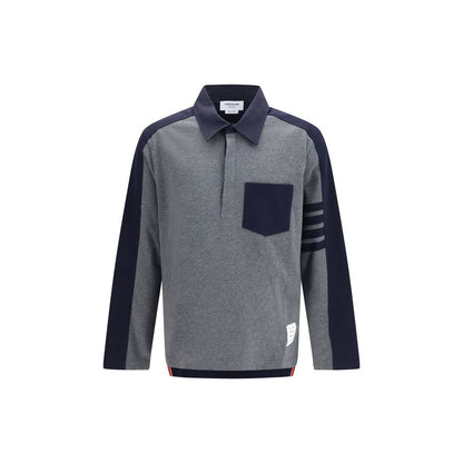 Thom Browne Gray Cotton Polo Shirt