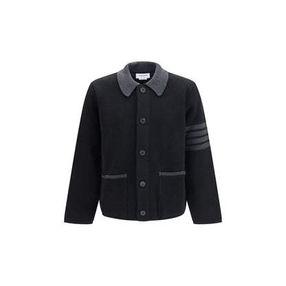 Thom Browne Black Wool Oves Aries Biker Jacket