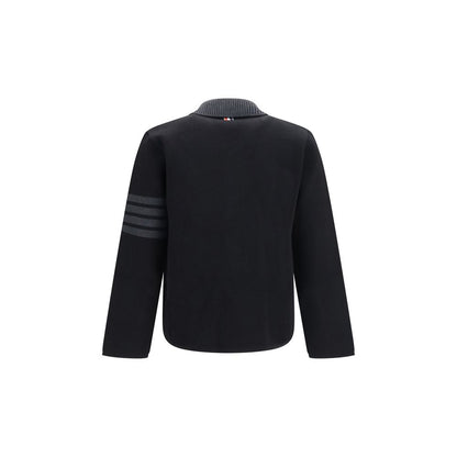 Thom Browne Black Wool Oves Aries Biker Jacket