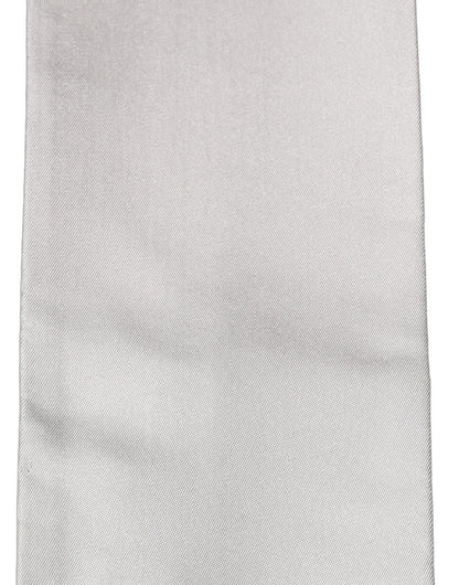 Dolce & Gabbana Light Gray Satin Silk Fringed Lace Stole Scarf