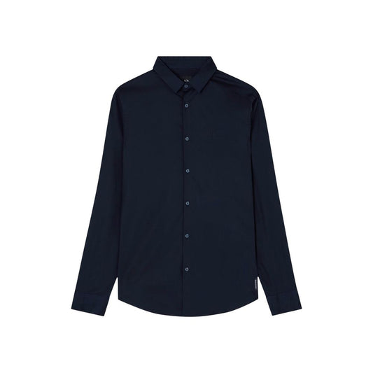 Armani Exchange Blue Cotton Dress Shirt