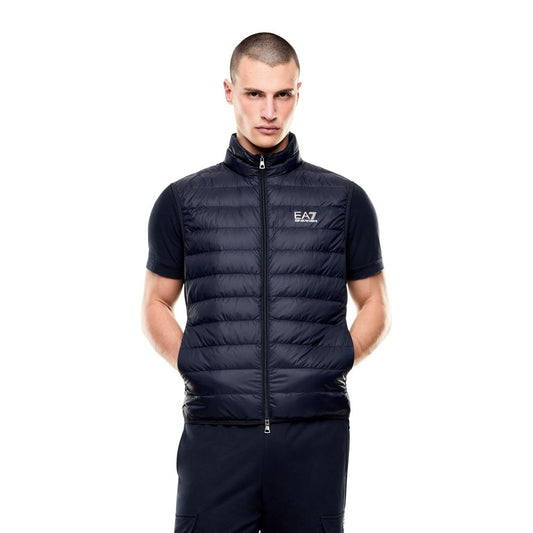EA7 Emporio Armani Blue Polyamide Sleeveless Jacket