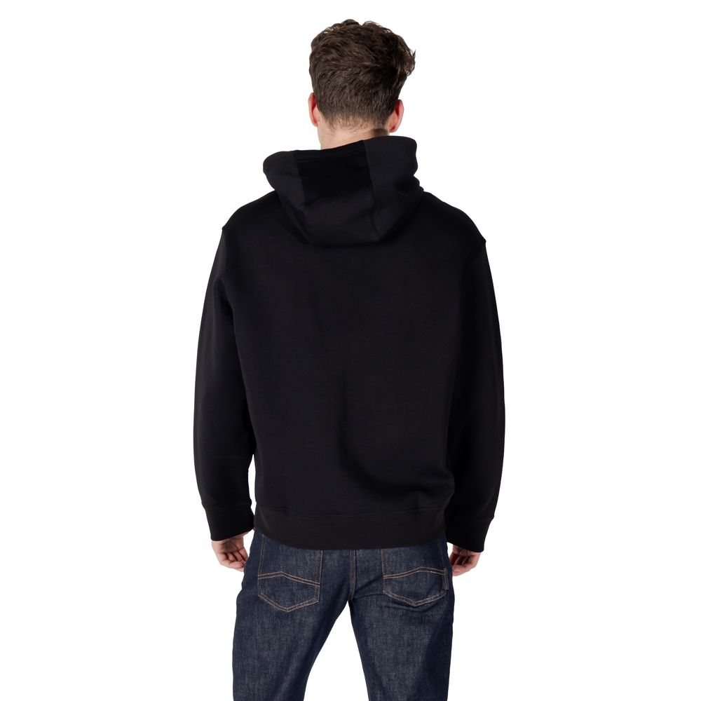 Armani Exchange Schwarzer Baumwoll-Kapuzenpullover